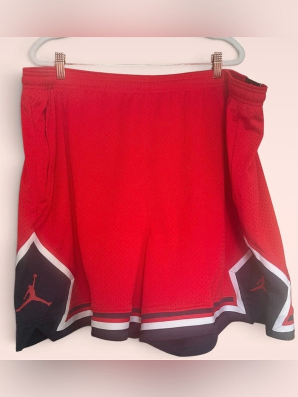 New Nike Jordan Women's Plus Size 3X Red Navy Essential Diamond Athletic Shorts